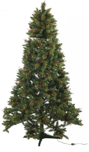 Sapin de Noël décoré & rotatif, 180cm Infactory