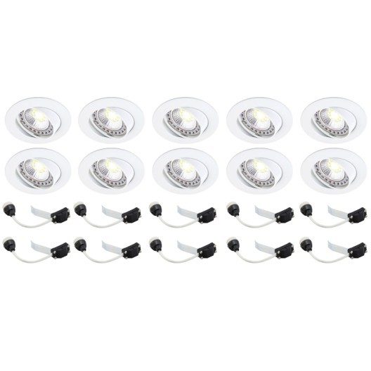 Kit 10 spots à encastrer Clane orientable led INSPIRE GU10 blanc