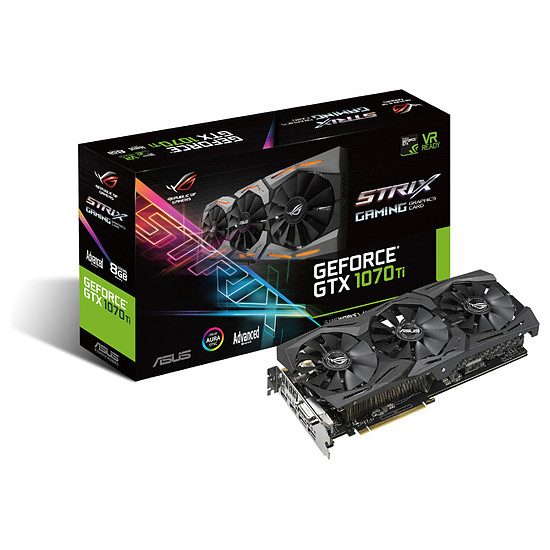 Asus GeForce GTX 1070 Ti STRIX A8G – 8 Go GeForce GTX 1070 Ti, 1607 MHz, PCI-Express 16x, 8 Go, 8008 MHz