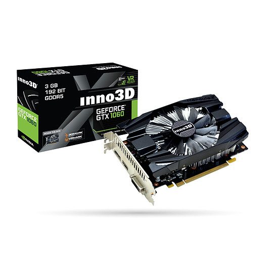 Inno3D GeForce GTX 1060 Compact – 3 Go GeForce GTX 1060, 1506 MHz, PCI-Express 16x, 3 Go, 8000 MHz