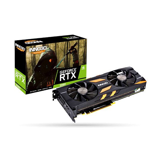 Inno3D GeForce RTX 2080 X2 OC – 8 Go GDDR6 GeForce RTX 2080, PCI-Express 16x, 8 Go, 14 000 MHz