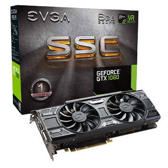 EVGA GeForce GTX 1060 SSC Gaming – 6 Go GeForce GTX 1060, 1607 MHz, PCI-Express 16x, 6 Go, 8008 MHz
