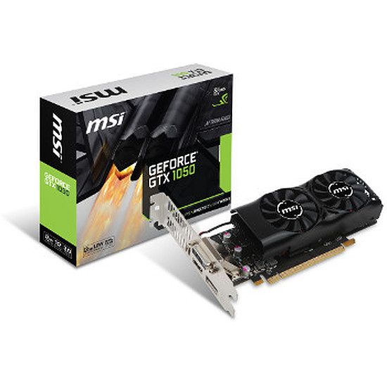 MSI GeForce GTX 1050 2GT LP – 2 Go GeForce GTX 1050, 1354 MHz, PCI-Express 16x, 2 Go, 7008 MHz