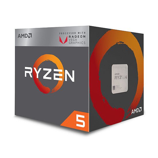 AMD Ryzen 5 2400G (3,6 GHz) 4 coeurs, 3,60 GHz, 6 Mo, AMD Ryzen, 65 Watts