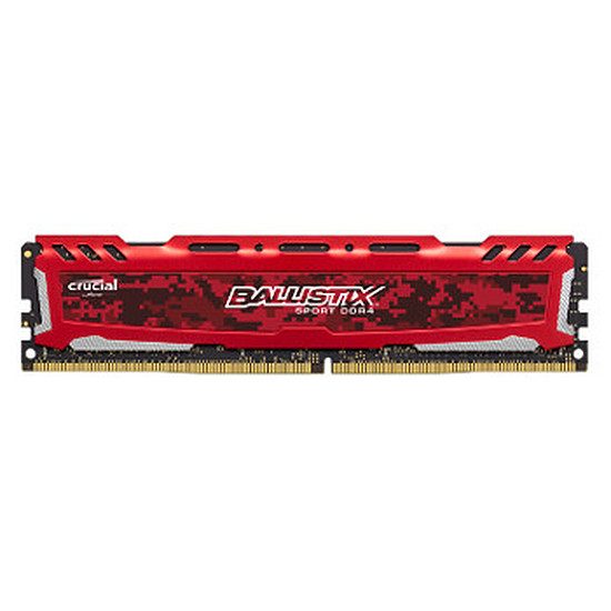 Ballistix Sport LT RED DDR4 8 Go 2666 MHz CAS 16 SR RAM PC, DDR4, 8 Go, 2666 MHz – PC21300, 16-18-18, 1,20 Volts, BLS8G4D26BFSEK