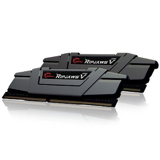 G.Skill Ripjaws V Black DDR4 2 x 4 Go 3200 MHz CAS 16 RAM PC, DDR4, 8 Go, 3200 MHz – PC25600, 16-16-16-36, 1,35 Volts, F4-3200C16D-8GVK