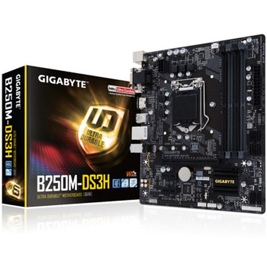 Gigabyte GA-B250M-DS3H Socket 1151, Intel B250, 1 port PCI-Express 16x, 2400 MHz (DDR4), SATA Revision 3.0 (6 Gb/s), 2 ports