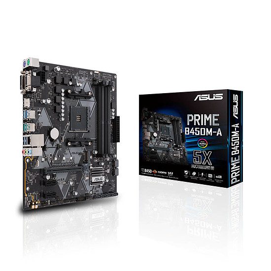 Asus PRIME B450M-A Jeu, Socket AM4, AMD B450, 1 port PCI-Express 16x, 3200 MHz (DDR4), SATA Revision 3.0 (6 Gb/s), 1