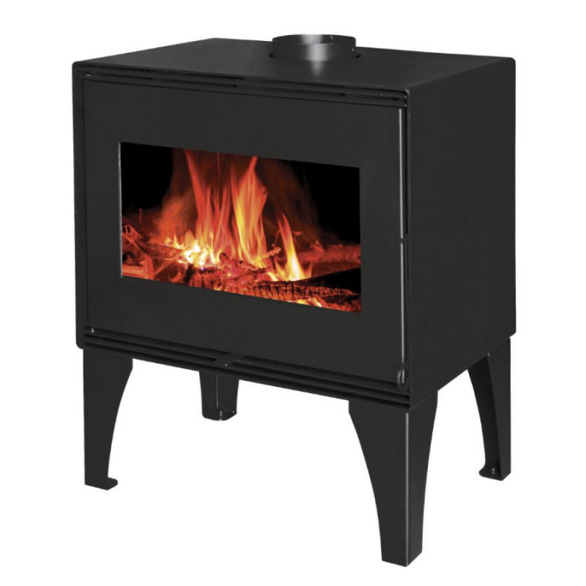 POÊLE À BOIS EDOARDO 10KW | BÛCHES 50CM – Noir