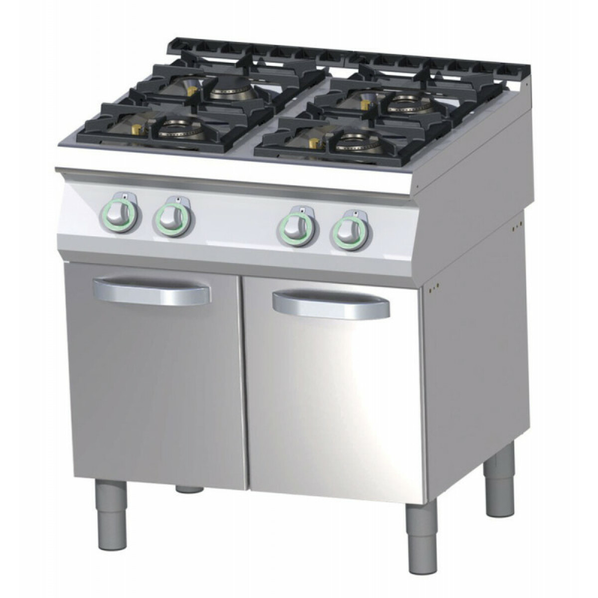 Fourneau Professionnel sur Meuble 4 Feux Vifs Gaz – 27 kW