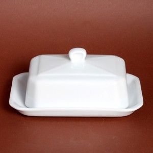 Beurrier porcelaine rect avec cloche