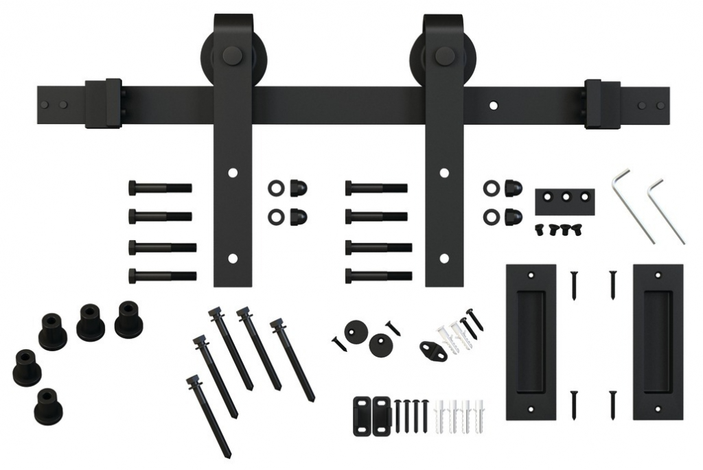 KIT COMPLET RAIL 2000MM NR MAT 2 POIGN.CUVETTES PORTE 100KG BARIO2