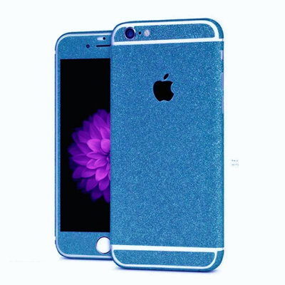 Sticker Autocollant IPHONE SE Integral Bling Paillettes Strass Diamant Avant/Arriere (BLEU ROI) OEM