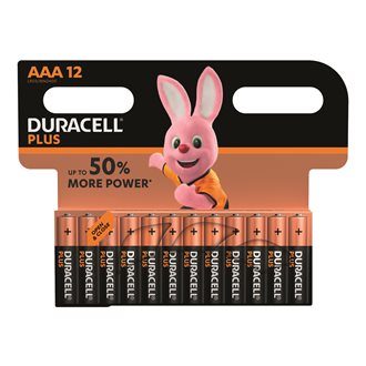 Pile Alcaline AAA LR3 Duracell Plus Power – Blister de 12