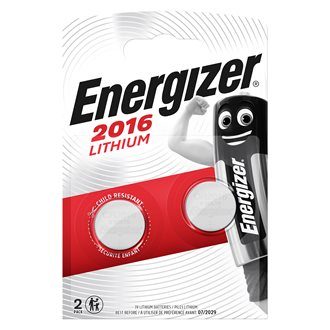 Pile bouton CR2016 lithium Energizer – Blister de 2 piles