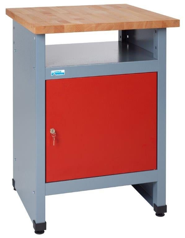 Table d’établi de mécanicien KUPPER, 60 cm, rouge, 1 porte