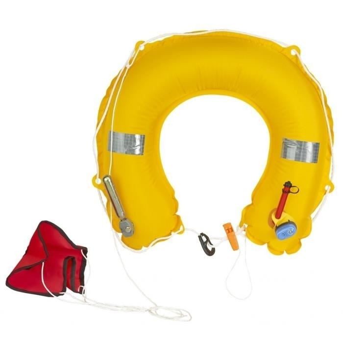 Bouée fer à cheval Plastimo gonflable avec feu et siflet – boitier blanc