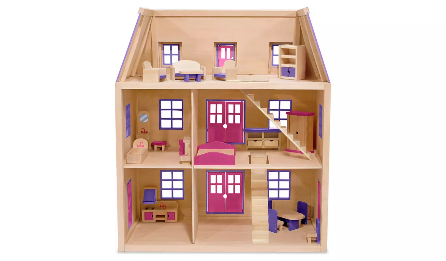 Melissa & Doug Multi Level Wooden Dollhouse