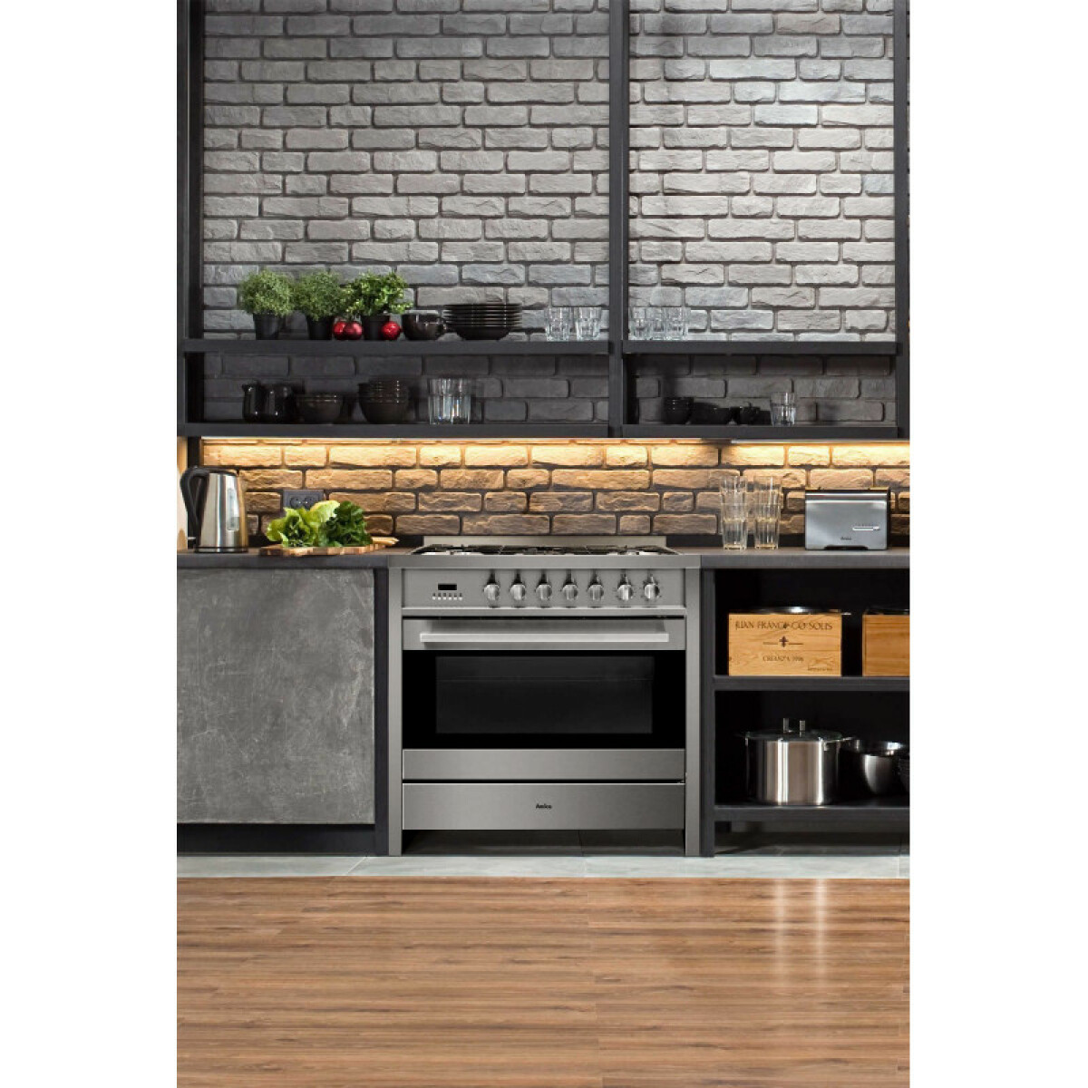 Piano de cuisson gaz 103l 5 feux inox – acms2005xs – AMICA