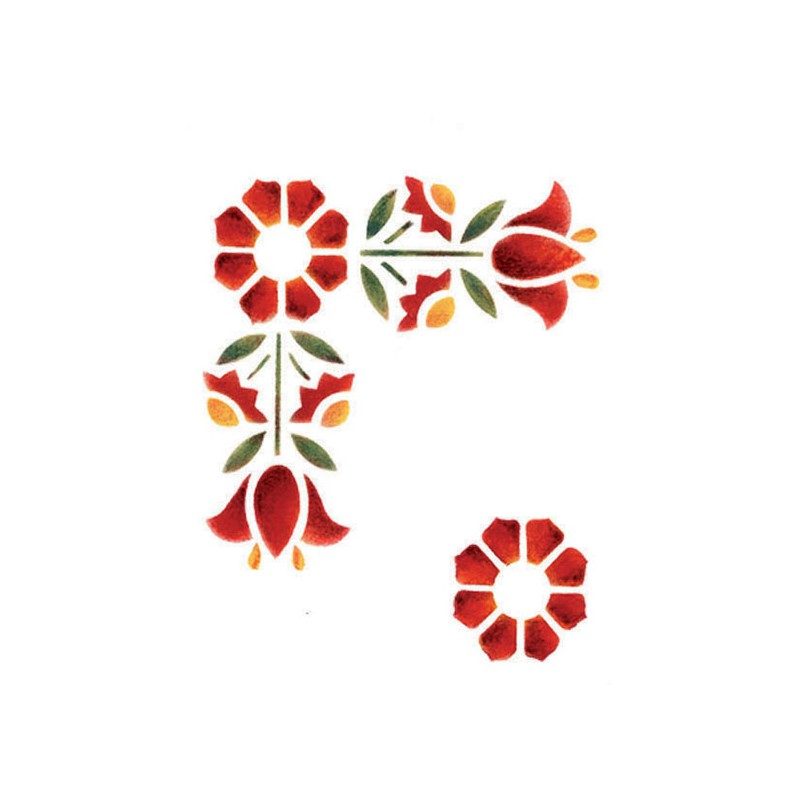 Mini pochoir – 13x16cm – fleurs géométrique – Artist