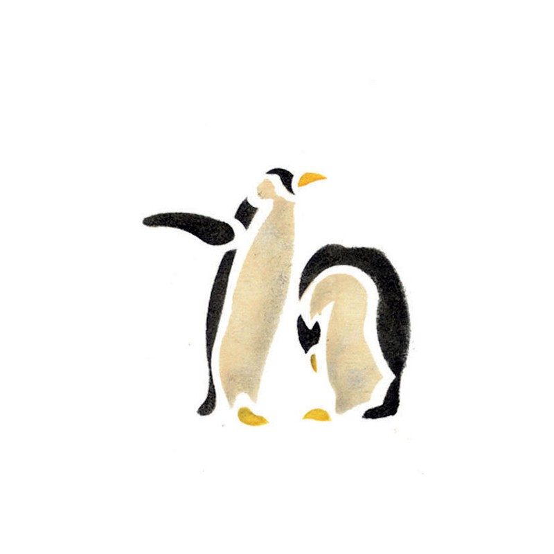 Mini pochoir – 13x16cm – pingouin – Artist