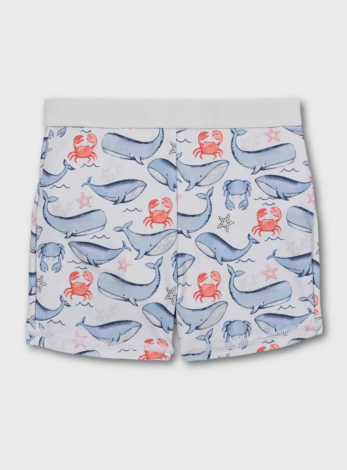 Blue Whale & Crab Print Swim Shorts – Up to 3 mths