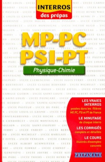 PHYSIQUE CHIMIE MP PC PSI INT