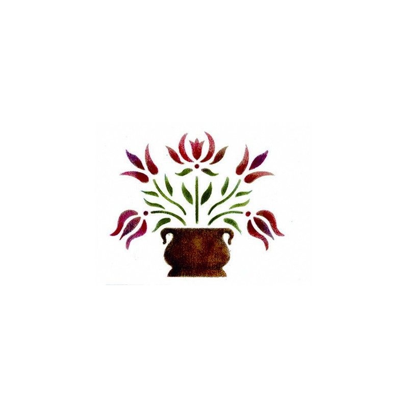 Mini pochoir – 13x16cm – pot fleurs – Artist