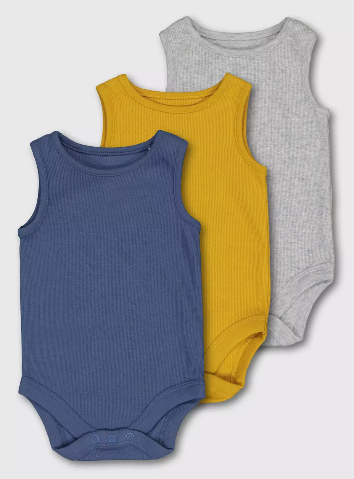 Multicoloured Ribbed Vest Bodysuit 3 Pack – 6-9 months