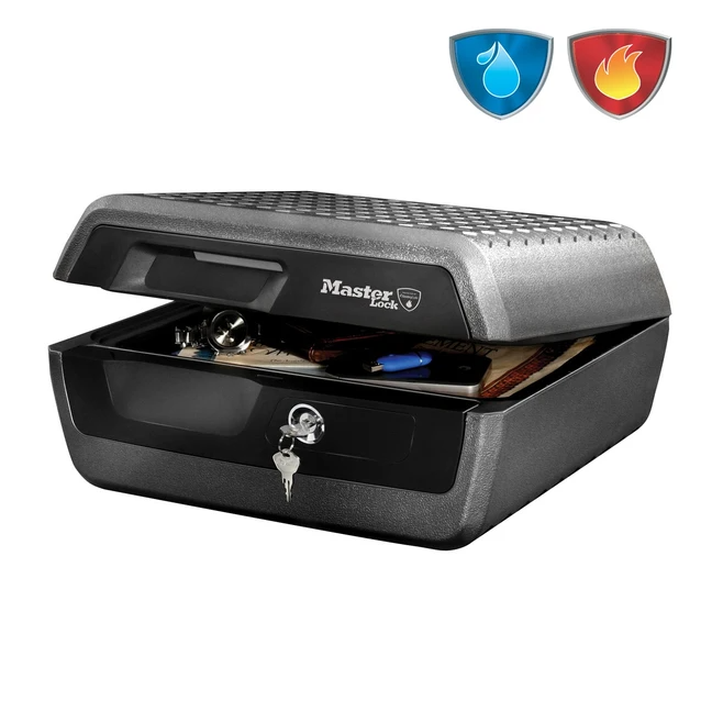 Mallette de sécurité Anti Feu Ignifugé et Étanche -Serrure à Clé – Format L – MASTERLOCK – LCHW30100