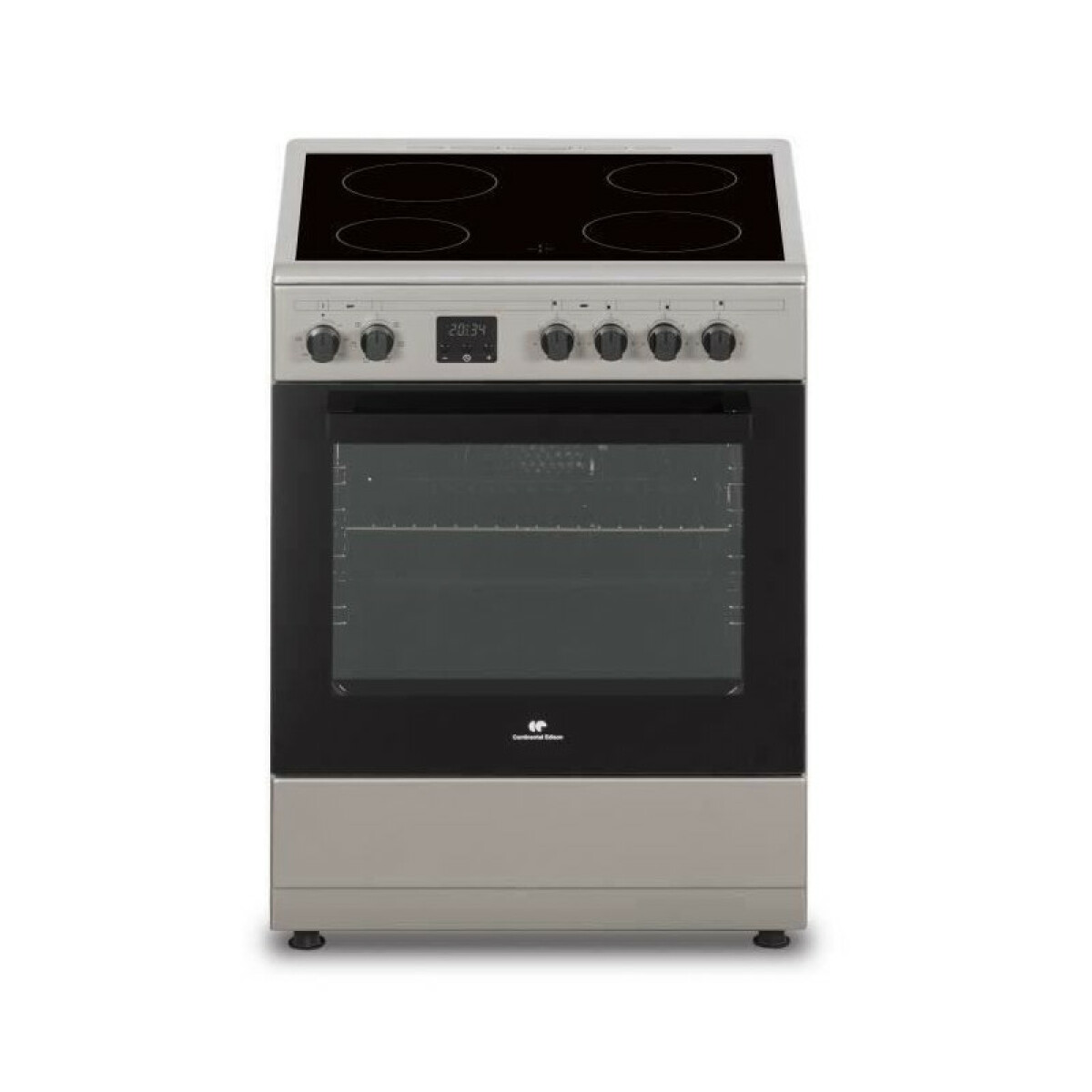 Cuisiniere vitrocéramique CONTINENTAL EDISON CECV60FCS – 4 feux – L58,8 xP61 xH83 cm – Silver