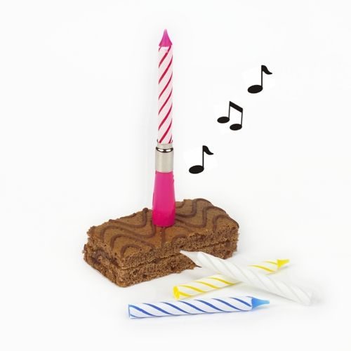 Bougie anniversaire Musicale avec 3 bougies assorties