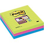Notes repositionnables Post-it Super Sticky 101 (H) x 101 (l) mm 70 g/m² Assortiment – 3 / Paquet