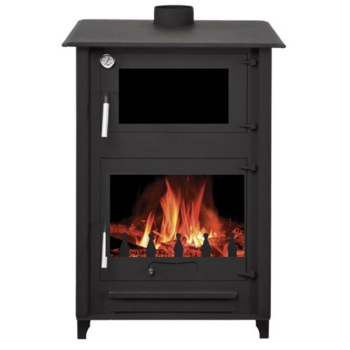 POÊLE À BOIS AVEC FOUR ROSA 13KW | BÛCHES 50CM – Noir