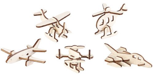 5 maquettes 3D en bois : mini-aéronefs – 33 pièces
