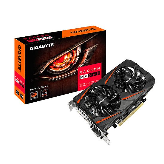 Gigabyte Radeon RX560 Gaming OC – 4 Go Radeon RX 560, 1224 MHz, PCI-Express 16x, 4 Go, 7000 MHz