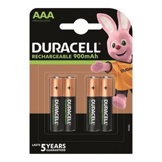 Pile rechargeable AAA-HR3 Duracell Stay charged – Blister de 4 accus