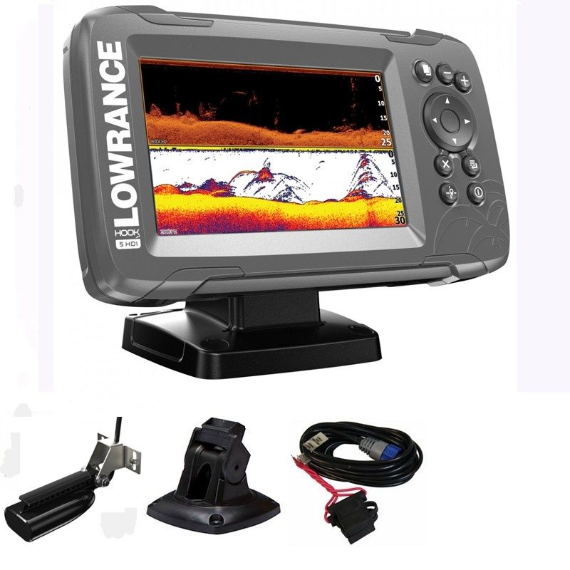 Sondeur GPS Lowrance Hook² 5 CHIRP Splitshot + Sonde 455/800 KHz