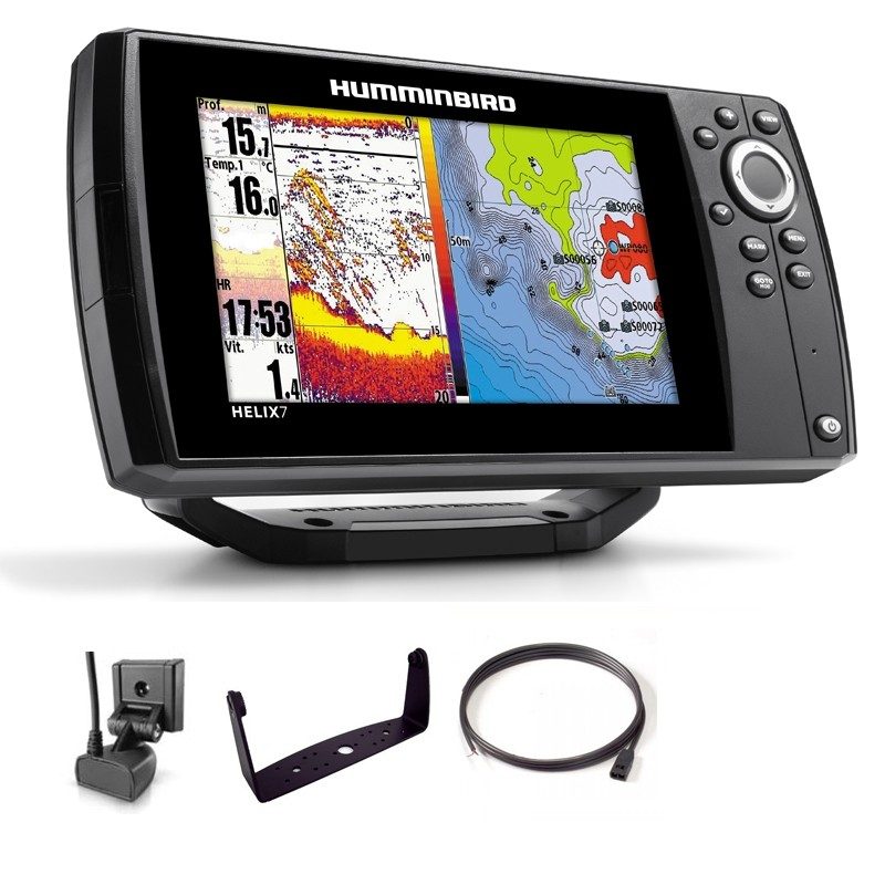 Sondeur GPS Humminbird Hélix 7 G3 CHIRP DS 2D + Sonde 140/240 KHz