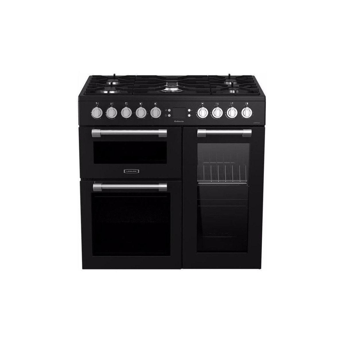 LEISURE CK90F320KG-Piano de cuisson table gaz-5 foyers-5,5kWh-triple cavite-2 fours+1 grill-60L+79L-A-Noir