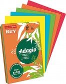 RAMETTE 250 FEUILLES PAPIER REPRO ADAGIO A3 80G – 5 COULEURS VIVES ASSORTIES