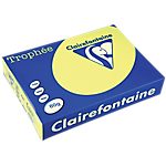 Ramette de papier couleur jaune fluo de 500 feuilles – Clairefontaine Trophee – A4 – 80g/m²