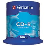 100 CD-R – Verbatim – 700 Mo / 80 minutes – vitesse 52x – boitier spindle