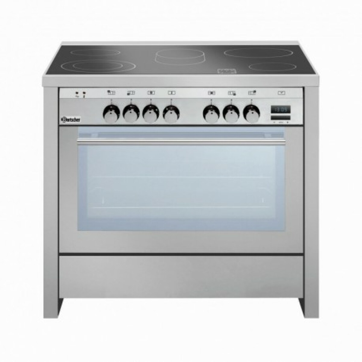 Fourneau sur four vitrocéramique 5 feux vifs 11,4 kW – four électrique 2,5 kW –