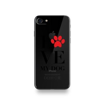 Coque Iphone 8 Silicone motif I Love My Dog