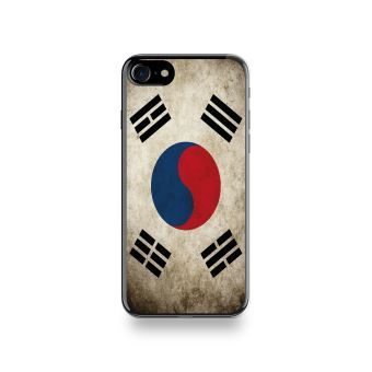 Coque Iphone 8 Silicone motif Drapeau Corée Du Sud Vintage