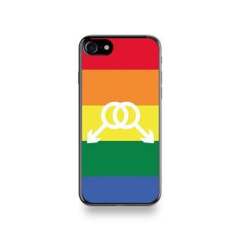 Coque Iphone 8 Silicone motif Symbole Homme Drapeau Gay