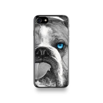 Coque Iphone 8 Silicone motif Bulldog aux Yeux Bleus