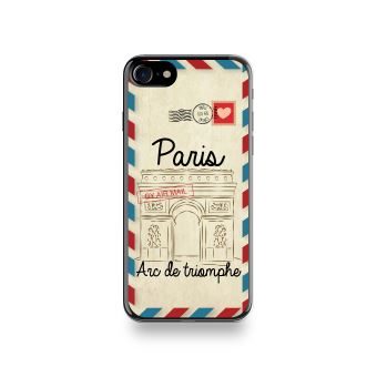 Coque Iphone 8 Silicone motif Paris et l’ Arc de Triomphe