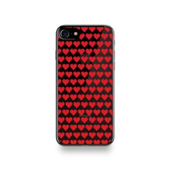 Coque Iphone 8 Silicone motif Coeurs Rouge